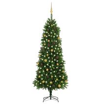Χριστουγεννιάτικο Δέντρο Τεχνητό με LED & Μπάλες Πράσινο 240 εκ