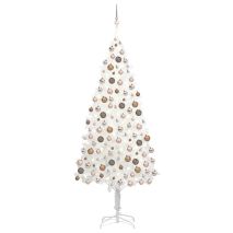 Χριστουγεννιάτικο Δέντρο Τεχνητό με LED & Μπάλες Λευκό 240 εκ 
