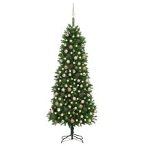 Χριστουγεννιάτικο Δέντρο Τεχνητό με LED & Μπάλες Πράσινο 240 εκ 