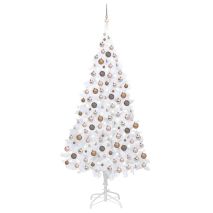 Χριστουγεννιάτικο Δέντρο Τεχνητό με LED/Μπάλες Λευκό 210 εκ PVC 