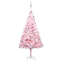 Χριστουγεννιάτικο Δέντρο Τεχνητό με LED & Μπάλες Ροζ 210εκ. PVC 