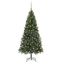 Χριστουγεννιάτικο Δέντρο Τεχνητό με LED & Μπάλες Πράσινο 210εκ.