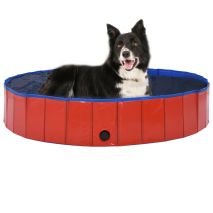 vidaXL Πισίνα για Σκύλους Πτυσσόμενη Κόκκινη 160 x 30 εκ. από PVC