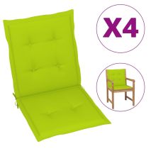 Μαξιλάρια Καρέκλας Κήπου με Πλάτη 4τεμ Φωτ. Πράσινο 100x50x4 εκ