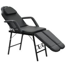 vidaXL Καρέκλα Αισθητικής Φορητή Μαύρη 185x78x76 εκ. Συνθετικό Δέρμα