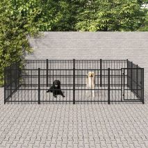 vidaXL Κλουβί Σκύλου Εξωτερικού Χώρου 11,58 μ² από Ατσάλι