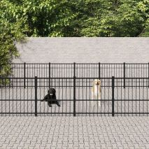 vidaXL Κλουβί Σκύλου Εξωτερικού Χώρου 47,05 μ² από Ατσάλι