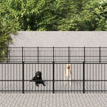 vidaXL Κλουβί Σκύλου Εξωτερικού Χώρου 60,22 μ² από Ατσάλι