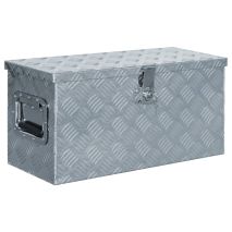 vidaXL Κουτί Αποθήκευσης Ασημί 61,5 x 26,5 x 30 εκ. Αλουμινίου