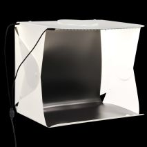 vidaXL Φωτογραφικό Στούντιο Πτυσσόμενο LED Λευκό 40x34x37 εκ. Πλαστικό