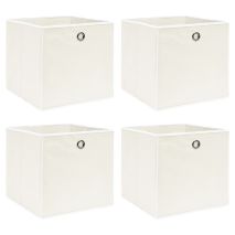 vidaXL Κουτιά Αποθήκευσης 4 τεμ. Λευκά 32 x 32 x 32 εκ. από Ύφασμα