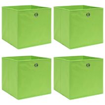 vidaXL Κουτιά Αποθήκευσης 4 τεμ. Πράσινα 32 x 32 x 32 εκ. Ύφασμα
