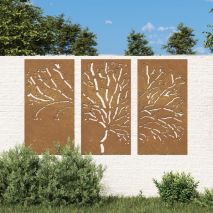 vidaXL Διακοσμητικά Κήπου Σχ. Δέντρο 3 τεμ. 105 x 55 εκ. Ατσάλι Corten