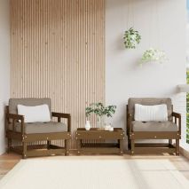 vidaXL Καρέκλες Κήπου με Μαξιλάρια 2 τεμ. Μελί από Μασίφ Ξύλο Πεύκου