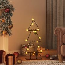 vidaXL Χριστουγεννιάτικο Δέντρο Διακοσμητικό Μαύρο 60 εκ. Μεταλλικό
