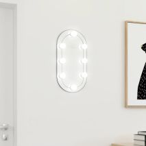 vidaXL Καθρέφτης με Φώτα LED 40x20 εκ. Γυαλί Οβάλ