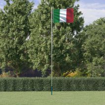 vidaXL Ιταλική Σημαία και Ιστός 6,23 μ. από Αλουμίνιο