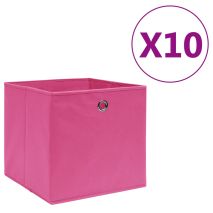 vidaXL Κουτιά Αποθήκευσης 10 τεμ. Ροζ 28x28x28 εκ. Ύφασμα Non-woven