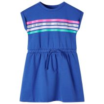 Φόρεμα Παιδικό με Κορδόνι Μπλε Κοβαλτίου 116