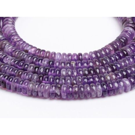 Αμέθυστος (Amethyst) σε χρώμα μοβ σχήμα ροδέλα 6 mm