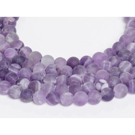 Αμέθυστος (Amethyst) σε χρώμα μοβ mat σχήμα σφαιρικό 6 mm