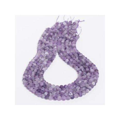 Αμέθυστος (Amethyst) σε χρώμα μοβ mat σχήμα σφαιρικό 6 mm