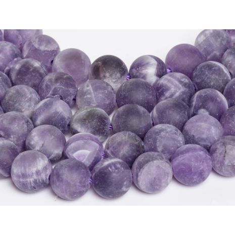 Αμέθυστος (Amethyst) σε χρώμα μοβ mat σχήμα σφαιρικό 10 mm