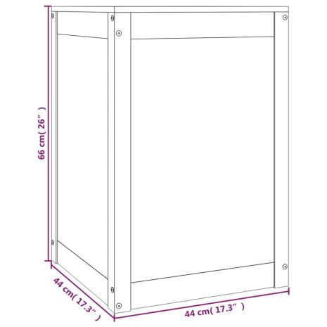 Καλάθι Ρούχων Γκρι 44x44x66 εκ. από Μασίφ Ξύλο Πεύκου