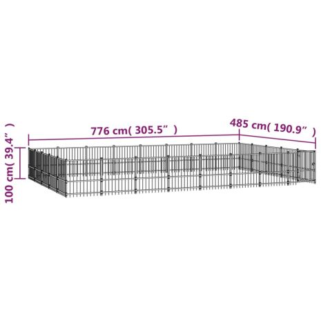 Κλουβί Σκύλου Εξωτερικού Χώρου 37,64 μ² από Ατσάλι