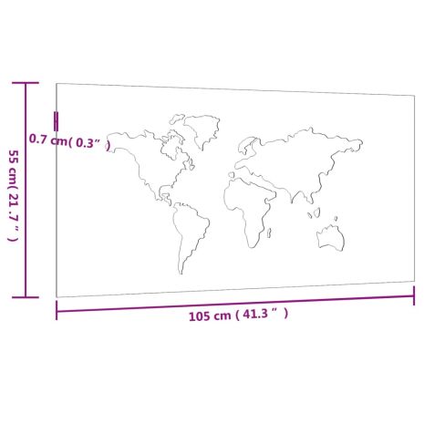 Διακοσμητικό Κήπου Επιτοίχιο Σχ. Χάρτης 105x55 εκ Ατσάλι Corten