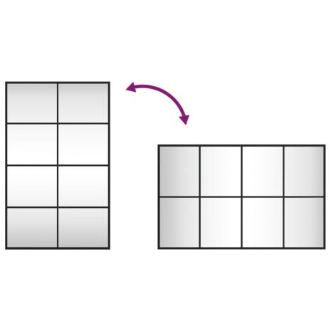 Καθρέφτης Ορθογώνιος Μαύρος 50 x 80 εκ. από Σίδερο