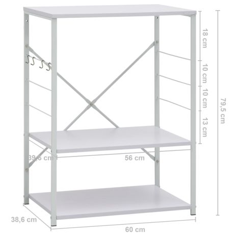 Ντουλάπι Φούρνου Μικροκυμάτων Λευκό 60x39,6x79,5 εκ. Επεξ. Ξύλο