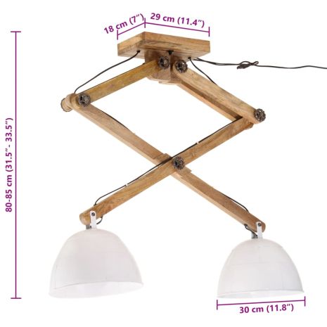 Φωτιστικό Οροφής 25 W Λευκό 29x18x85 εκ. Ε27