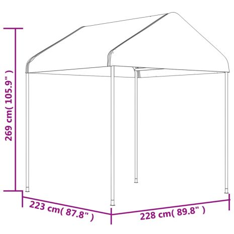 Κιόσκι με Τέντα Λευκό 6,69 x 2,28 x 2,69 μ. από Πολυαιθυλένιο