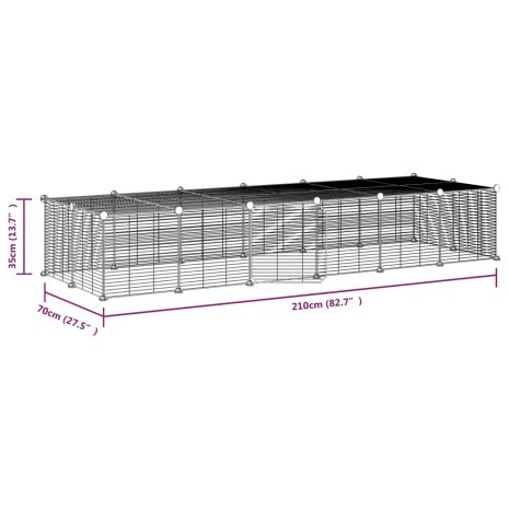 Κλουβί Κατοικίδιων με 28 Πάνελ + Πόρτα Μαύρο 35 x 35εκ Ατσάλινο