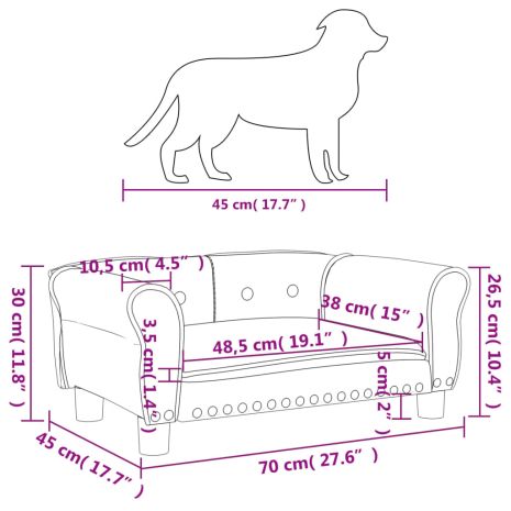 Κρεβάτι Σκύλου Καφέ 70 x 45 x 30 εκ. Βελούδινο