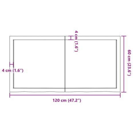 Επιφ Τραπεζιού Αν Καφέ 120x60x(2-6)εκ. Επεξ. Μασίφ Ξύλο Δρυός