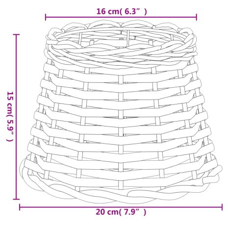 Καπέλο Φωτιστικού Λευκό Ø20x15 εκ. από Wicker