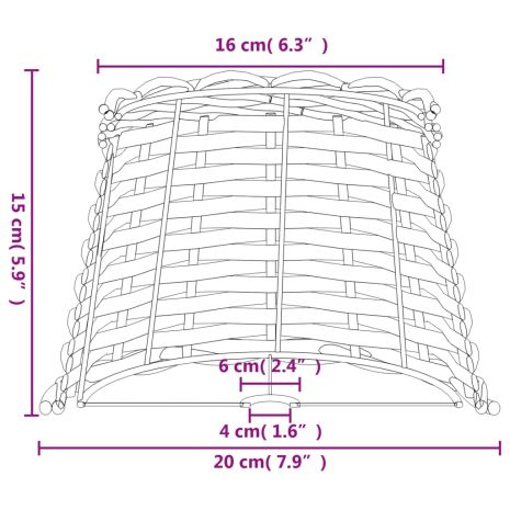 Καπέλο Φωτιστικού Λευκό Ø20x15 εκ. από Wicker