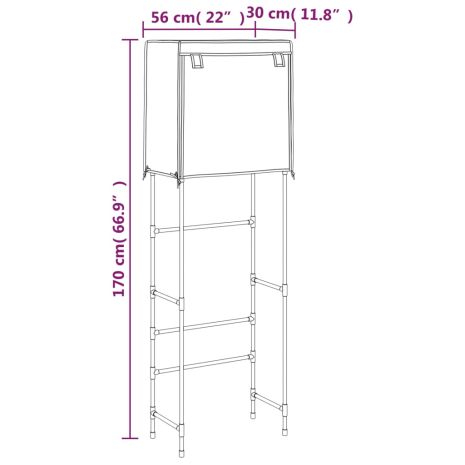 Ραφιέρα 2 Επιπέδων για Τουαλέτα Μπλε 56x30x170 εκ. από Σίδερο