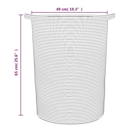 Καλάθι Αποθήκευσης Καφέ και Λευκό Ø49x65 εκ. Βαμβακερό