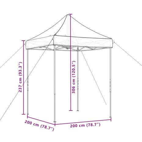 Τέντα Εκδηλώσεων Πτυσσόμενη Pop-Up Καφέ 200x200x306 εκ.