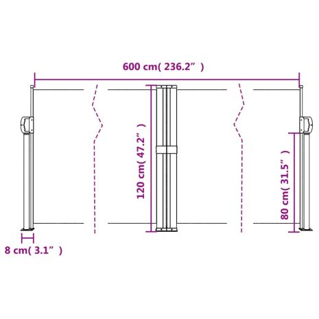 Σκίαστρο Πλαϊνό Συρόμενο Σκούρο Πράσινο 120 x 600 εκ.