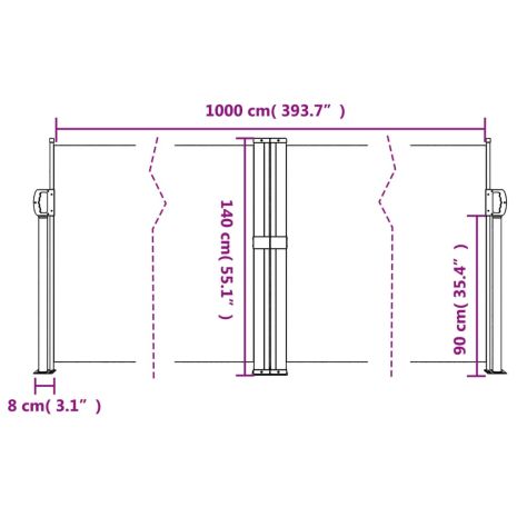 Σκίαστρο Πλαϊνό Συρόμενο Τερακότα 140 x 1000 εκ.