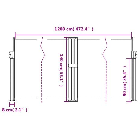 Σκίαστρο Πλαϊνό Συρόμενο Μπεζ 140 x 1200 εκ.