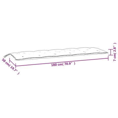 Μαξιλάρι Πάγκου Κήπου Πράσινο Μελανζέ 180x50x7 εκ. Ύφασμα