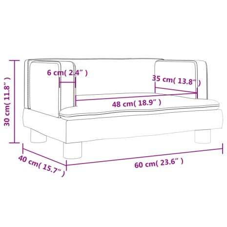 Καναπές Παιδικός Μαύρος 60 x 40 x 30 εκ. από Βελούδο