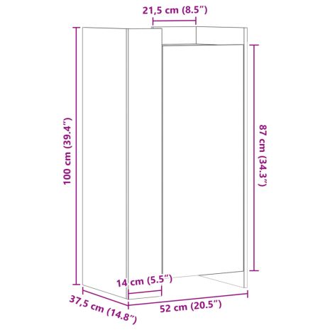 Παπουτσοθήκη Sonoma Δρυς 52x37,5x100 εκ. από Επεξεργασμένο Ξύλο