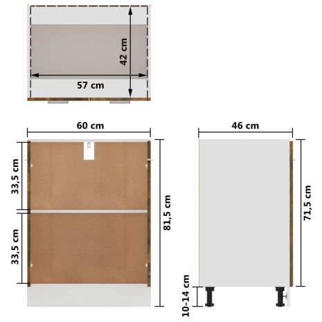 Ντουλάπι Καπνιστή Δρυς 60x46x81,5 εκ. από Επεξεργασμένο Ξύλο