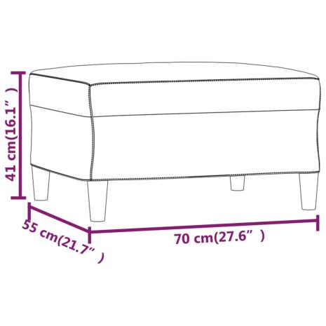 Υποπόδιο Κρεμ 70x55x41 εκ. από Συνθετικό Δέρμα